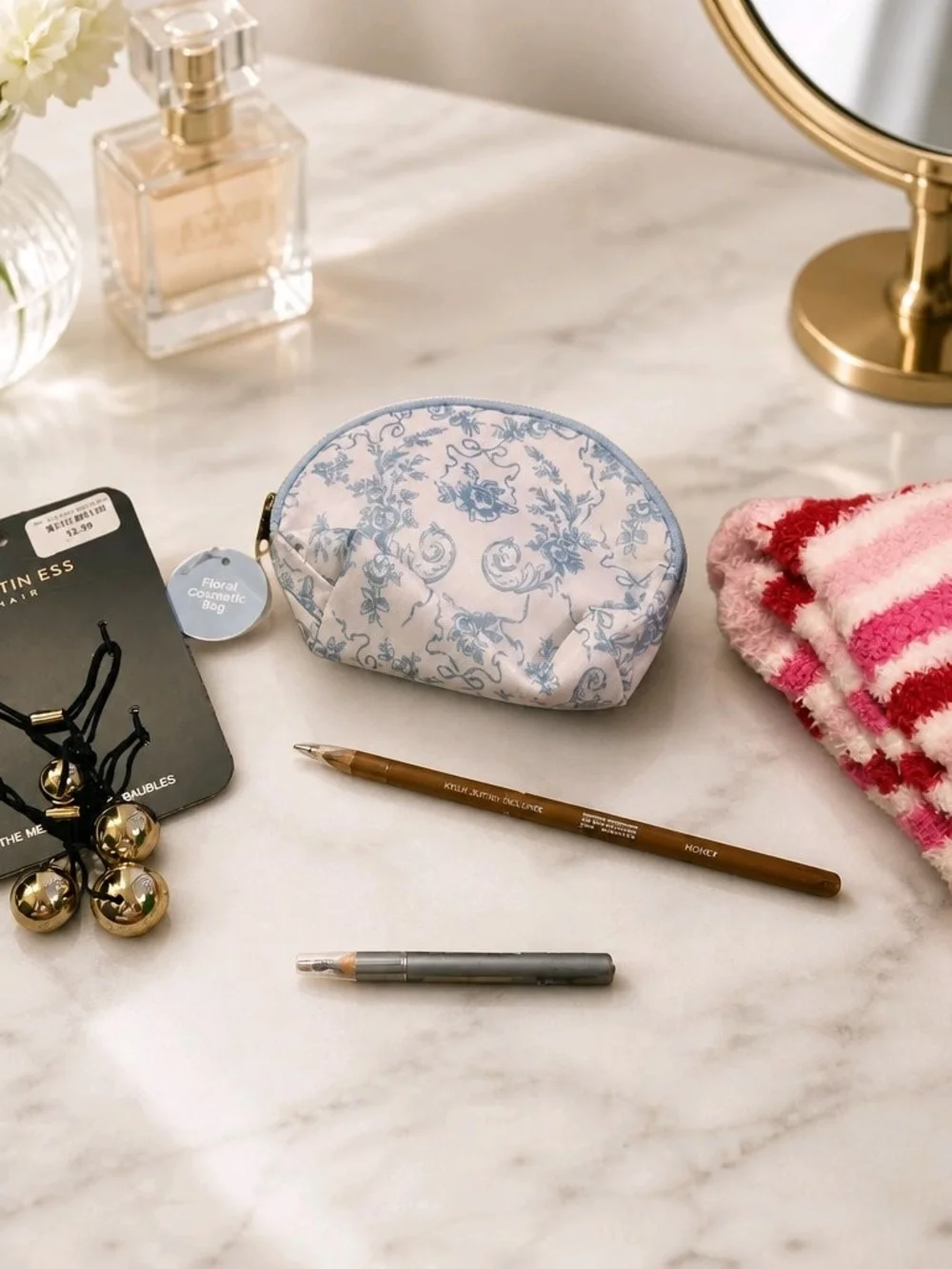 Beauty Bundle- Hair Tyes. Socks, Eyeliner. Cosmetic Bag